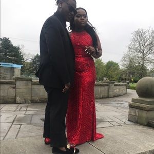 Red sequence 2 piece prom dress !